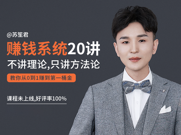 苏笙君的赚钱系统20课 教你从0到1赚到你的第一桶金（不讲理论，只讲方法论）-八爪鱼资源库