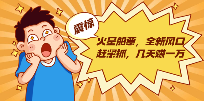 火星船票,全新风口赶紧抓,几天赚一万+摆地摊卖尾货月入一万(5个项目)-八爪鱼资源库