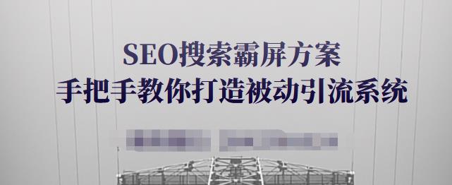 SEO搜索霸屏方案，手把手教你打造被动引流系统【视频课程】-八爪鱼资源库