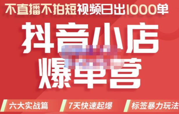 推易电商·2022年抖音小店爆单营，不直播、不拍短视频、日出1000单，暴力玩法-八爪鱼资源库