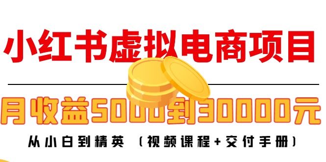 小红书虚拟电商项目：从小白到精英 月收益5000到30000 (视频课程+交付手册)-八爪鱼资源库