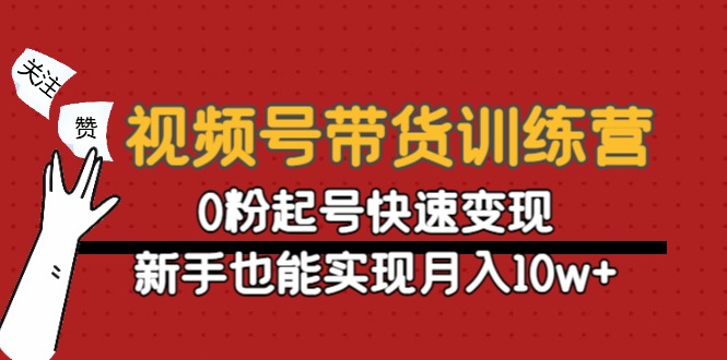 视频号带货训练营：0粉起号快速变现，新手也能实现月入10w+-八爪鱼资源库