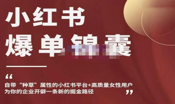 小红书爆单锦囊，自带种草属性+高质量女性用户，为你的企业开辟一条新的掘金路径-八爪鱼资源库