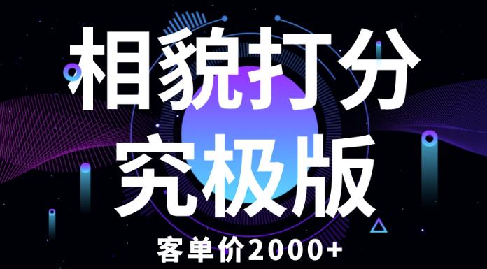 相貌打分究极版，客单价2000+纯新手小白就可操作的项目-八爪鱼资源库