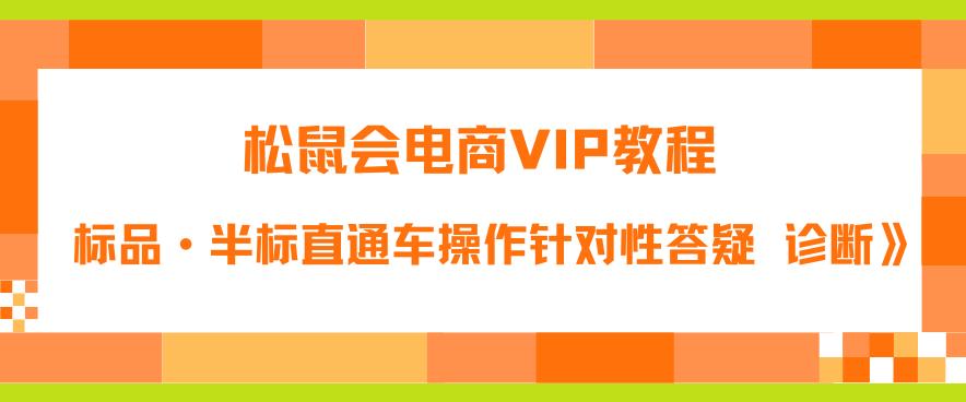 松鼠会电商VIP教程：松鼠《付费推广标品·半标直通车操作针对性答疑&诊断》-八爪鱼资源库