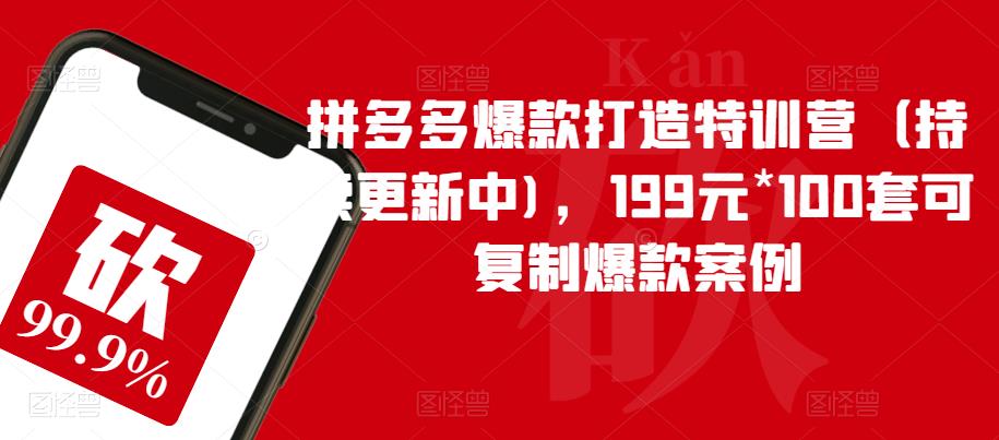 拼多多爆款打造特训营（持续更新中)，199元*100套可复制爆款案例-八爪鱼资源库
