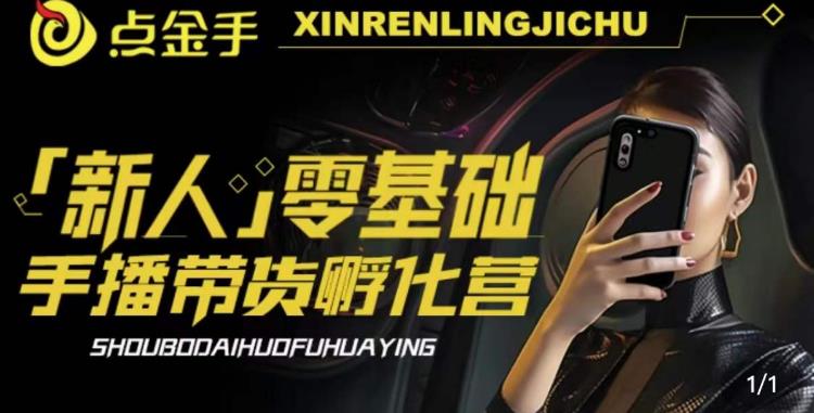2023点金手·新人零基础手播带货孵化营：账号运营篇+主播话术篇+数据流量篇等-八爪鱼资源库