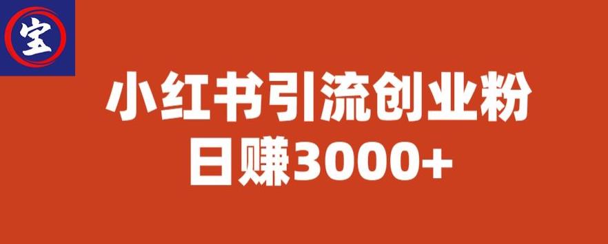 宝哥小红书引流创业粉，日赚3000+【揭秘】-八爪鱼资源库