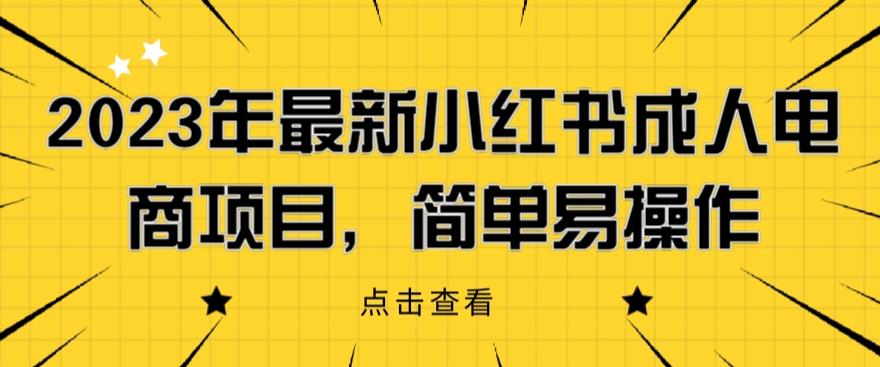 2023年最新小红书成人电商项目，简单易操作【详细教程】【揭秘】-八爪鱼资源库