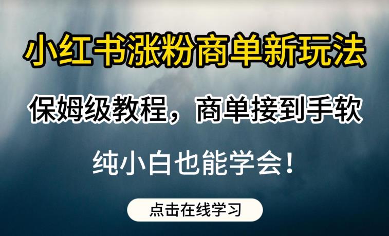 小红书涨粉商单新玩法，保姆级教程，商单接到手软，纯小白也能学会【揭秘】-八爪鱼资源库