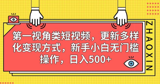 第一视角类短视频，更新多样化变现方式，新手小白无门槛操作，日入500+【揭秘】-八爪鱼资源库