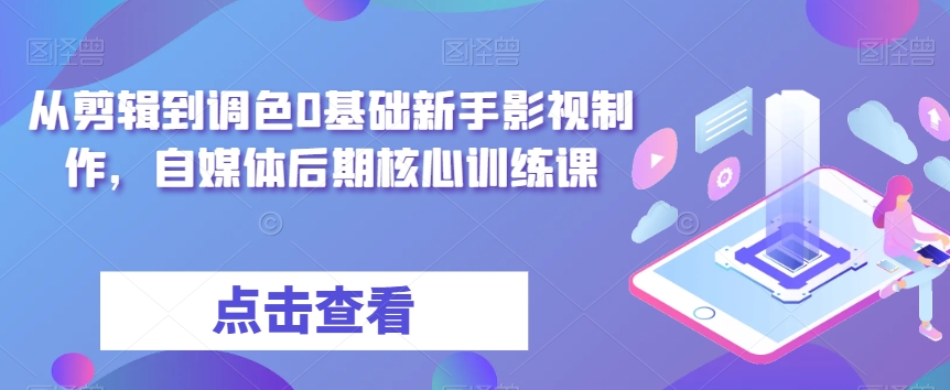 从剪辑到调色0基础新手影视制作，自媒体后期核心训练课-八爪鱼资源库