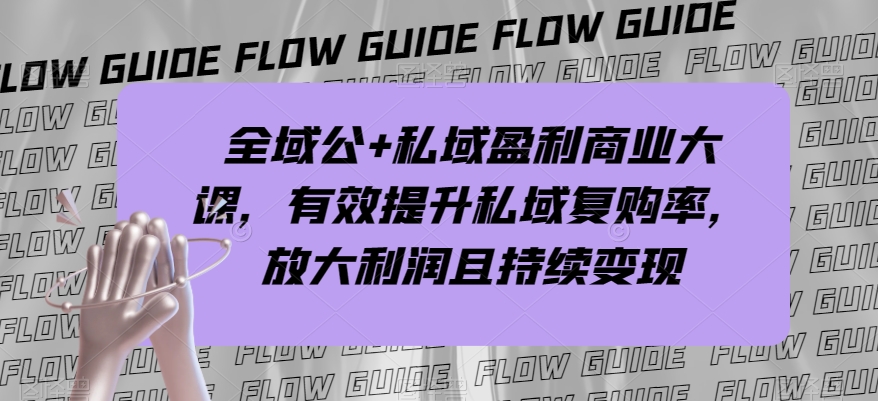 全域公+私域盈利商业大课，有效提升私域复购率，放大利润且持续变现-八爪鱼资源库