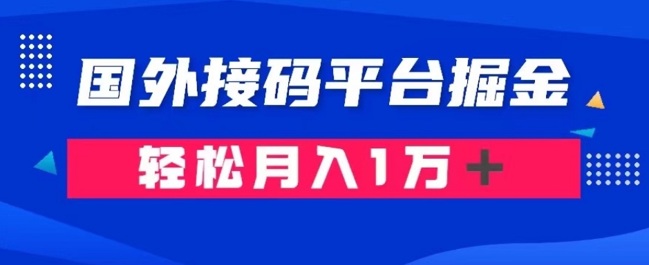 通过国外接码平台掘金：成本1.3，利润10＋，轻松月入1万＋【揭秘】-八爪鱼资源库