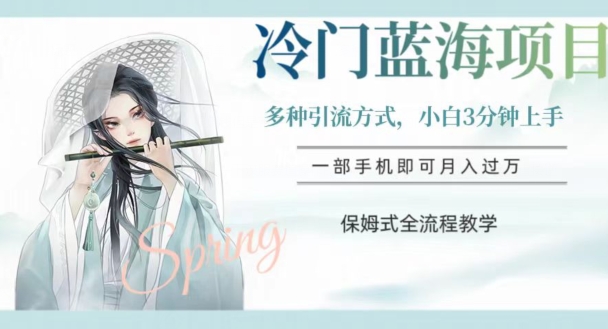 冷门蓝海项目，操作简单，小白3分钟上手，多种引流方式，保姆式全流程教学【揭秘】-八爪鱼资源库