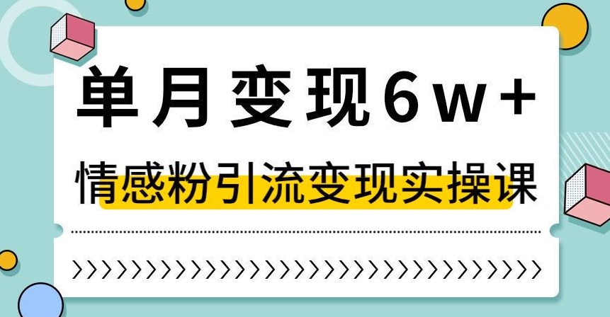 单月变现6W+，抖音情感粉引流变现实操课，小白可做，轻松上手，独家赛道【揭秘】-八爪鱼资源库