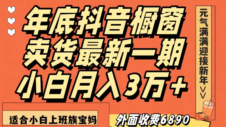 外面收费6890元年底抖音橱窗卖货最新一期，小白月入3万，适合小白上班族宝妈【揭秘】-八爪鱼资源库