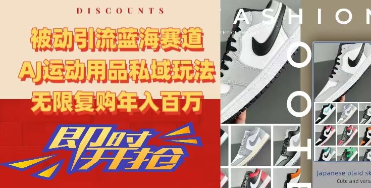 被动引流蓝海赛道，AJ运动用品私域玩法，无限复购年入百万【揭秘】-八爪鱼资源库