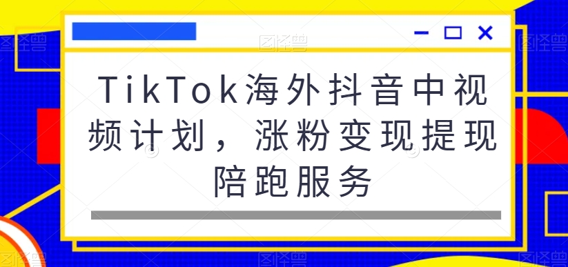 TikTok海外抖音中视频计划，涨粉变现提现陪跑服务-八爪鱼资源库