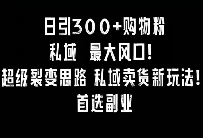 日引300+购物粉，超级裂变思路，私域卖货新玩法，小红书首选副业【揭秘】-八爪鱼资源库
