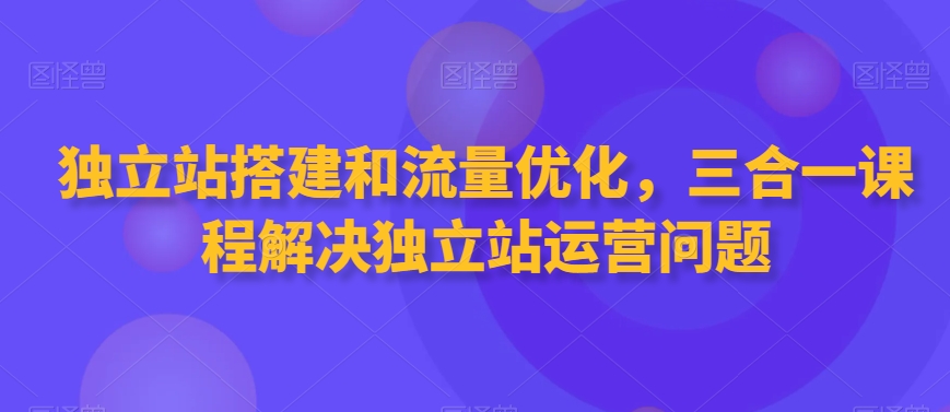独立站搭建和流量优化，三合一课程解决独立站运营问题-八爪鱼资源库
