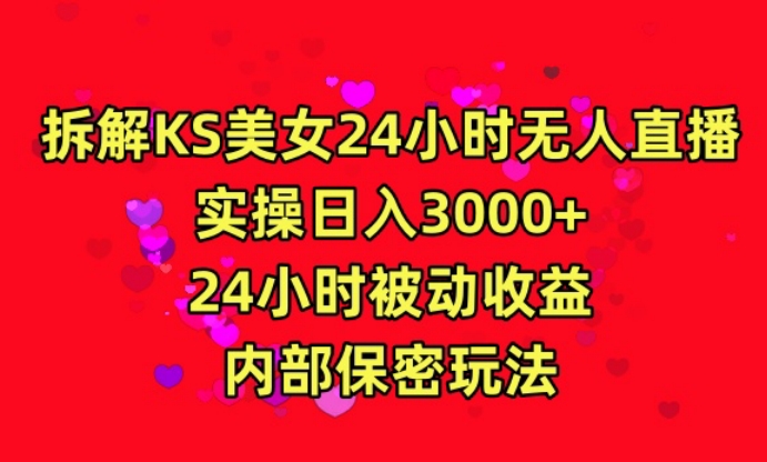 利用快手24小时无人美女直播，实操日入3000，24小时被动收益，内部保密玩法【揭秘】-八爪鱼资源库