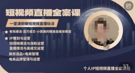 高品质IP短视频直播全案课程，一堂课俯瞰短视频直播玩法-八爪鱼资源库