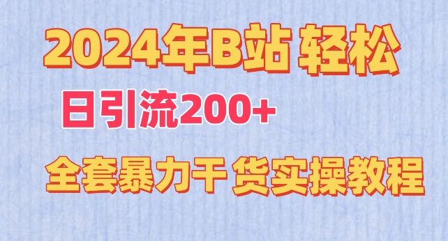 2024年B站轻松日引流200+的全套暴力干货实操教程【揭秘】-八爪鱼资源库