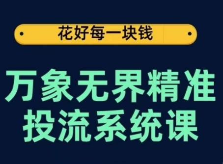 万象无界精准投流系统课，从关键词到推荐，从万象台到达摩盘，从底层原理到实操步骤-八爪鱼资源库
