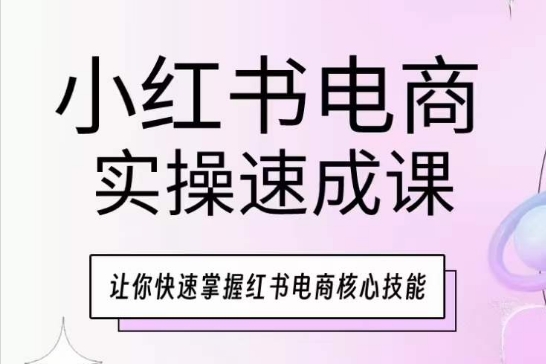 小红书电商实操速成课，让你快速掌握红书电商核心技能-八爪鱼资源库