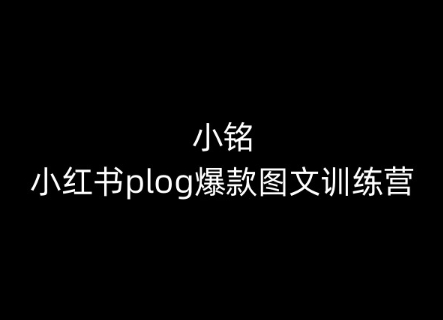 小铭-小红书plog爆款图文训练营，教你从0-1做小红书-八爪鱼资源库