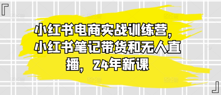 小红书电商实战训练营，小红书笔记带货和无人直播，24年新课-八爪鱼资源库