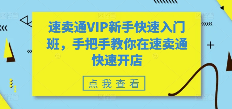 速卖通VIP新手快速入门班，手把手教你在速卖通快速开店-八爪鱼资源库