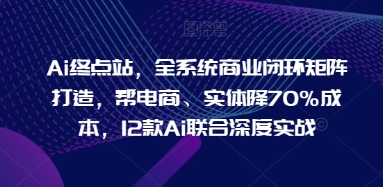 Ai终点站，全系统商业闭环矩阵打造，帮电商、实体降70%成本，12款Ai联合深度实战【0906更新】-八爪鱼资源库