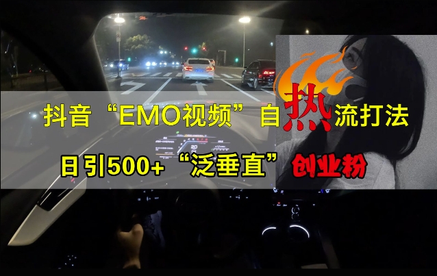 抖音EMO视频自热打法，日引500+“泛垂直”创业粉-八爪鱼资源库
