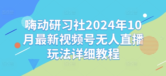 嗨动研习社2024年10月最新视频号无人直播玩法详细教程-八爪鱼资源库