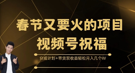 春节又要火的项目视频号祝福，分成计划+带货双收益，轻松月入几个W【揭秘】-八爪鱼资源库