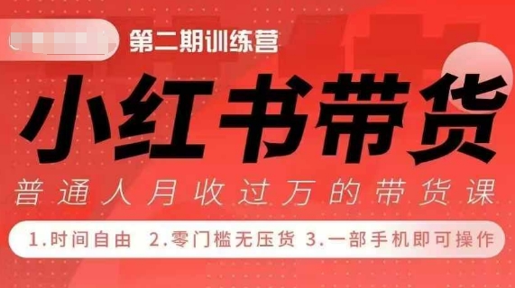 小Red书带货42天训练营 2.0版，宝妈+自由职+上班族+大学生，提高副业收入的大红利项目-八爪鱼资源库