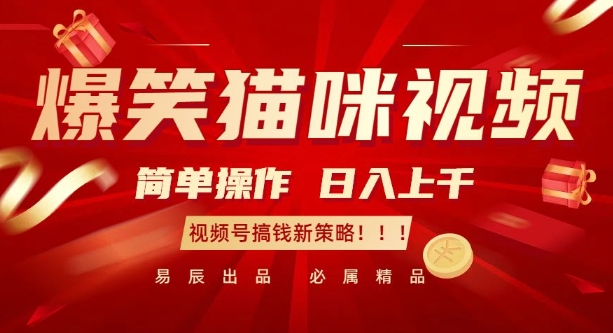 爆笑猫咪视频：简单操作，日入过K，视频号搞钱新策略【揭秘】-八爪鱼资源库