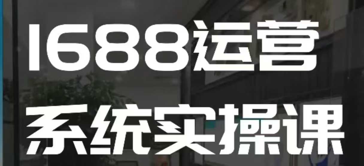 1688高阶运营系统实操课，快速掌握1688店铺运营的核心玩法-八爪鱼资源库