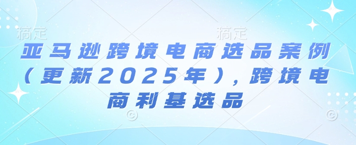 亚马逊跨境电商选品案例(更新2025年)，跨境电商利基选品-八爪鱼资源库
