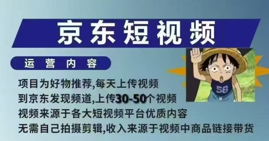 京东短视频带货课，无需自己拍摄剪辑，保姆式教学，两天快速上手-八爪鱼资源库
