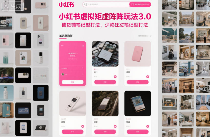 小红书虚拟矩阵玩法3.0，铺货铺笔记型打法，少款狂怼笔记型打法-八爪鱼资源库