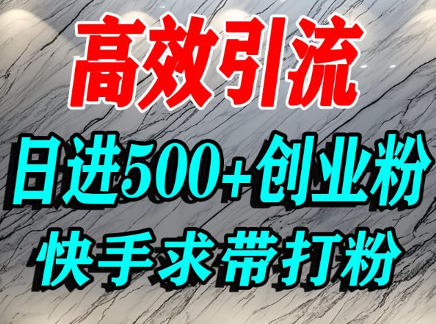 怎么打创业粉？快手求带视角精准引流创业粉，宝妈、学生群体日进500+精准流量-八爪鱼资源库