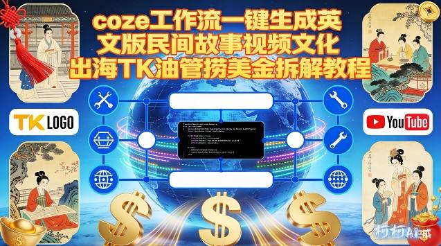 Coze扣子工作流一键生成英文版民间故事视频，文化出海TK油管捞美金拆解教程-八爪鱼资源库
