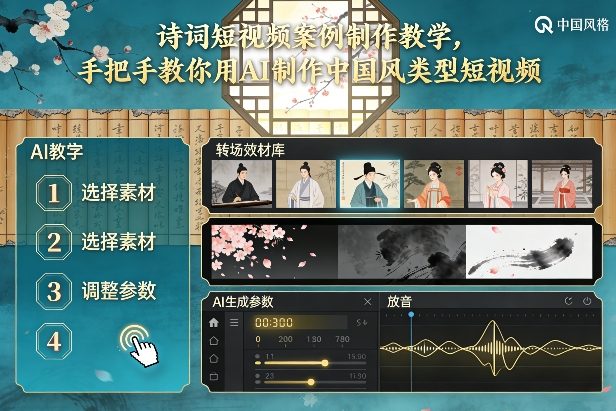 古诗词短视频案例制作教学，手把手教你用AI制作中国风类型短视频-八爪鱼资源库