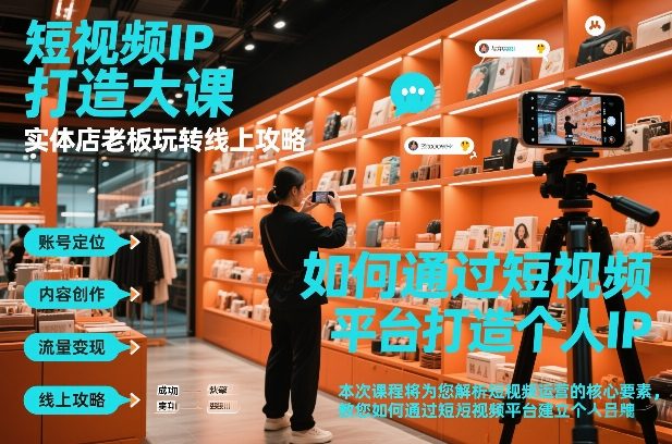 短视频ip打造大课，实体店老板玩转线上攻略-八爪鱼资源库