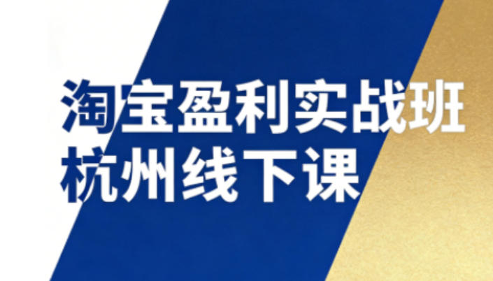 淘宝盈利实战班杭州线下课12月26-28日（音频+字幕），帮你掌握SOP流程+12门核心技术-八爪鱼资源库