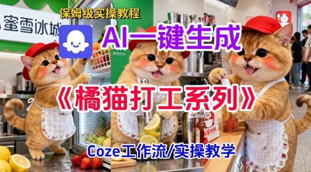 Coze扣子工作流一键生成胖橘猫打工短视频，保姆级实操搭建教学-八爪鱼资源库
