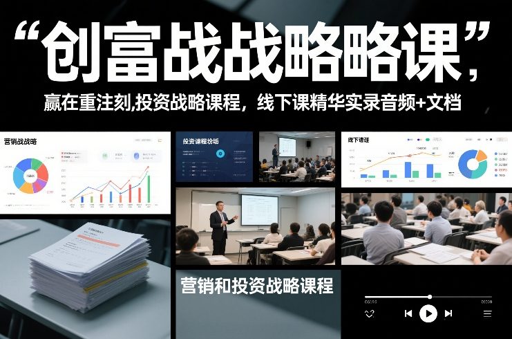 创富战略课，赢在重注时刻，营销和投资战略课程，线下课精华实录音频+文档-八爪鱼资源库